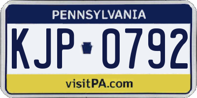 PA license plate KJP0792