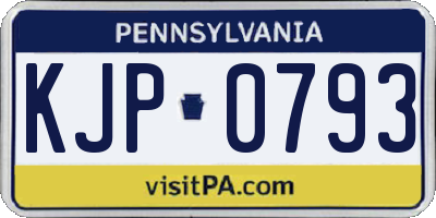 PA license plate KJP0793