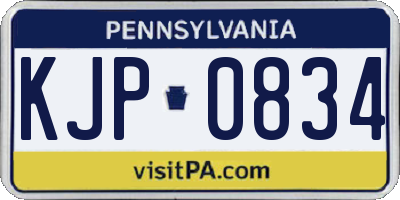 PA license plate KJP0834