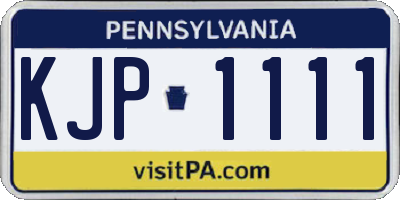 PA license plate KJP1111