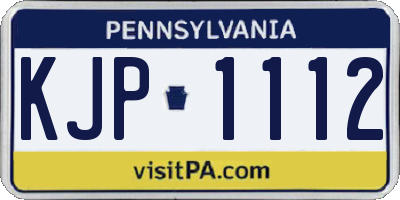 PA license plate KJP1112