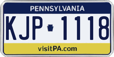 PA license plate KJP1118