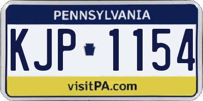 PA license plate KJP1154