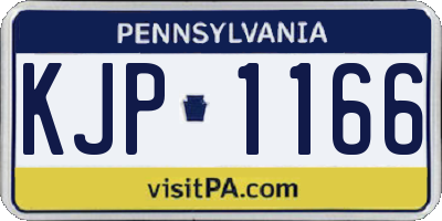 PA license plate KJP1166