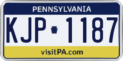 PA license plate KJP1187