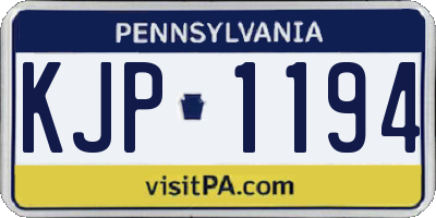 PA license plate KJP1194