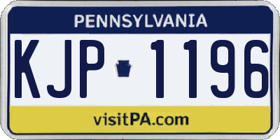 PA license plate KJP1196