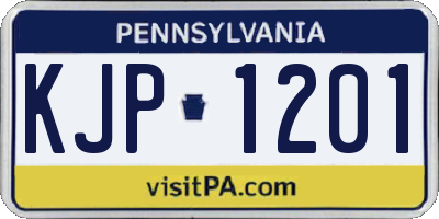 PA license plate KJP1201