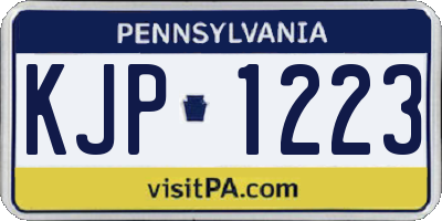 PA license plate KJP1223