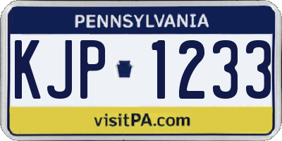 PA license plate KJP1233