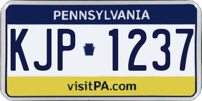 PA license plate KJP1237