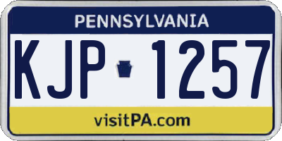 PA license plate KJP1257