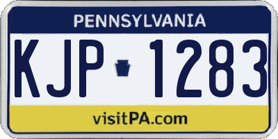 PA license plate KJP1283