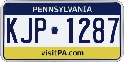 PA license plate KJP1287