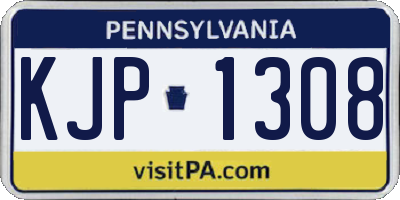 PA license plate KJP1308