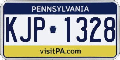PA license plate KJP1328