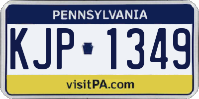 PA license plate KJP1349