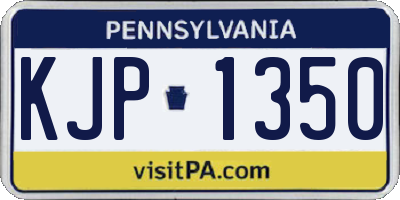 PA license plate KJP1350