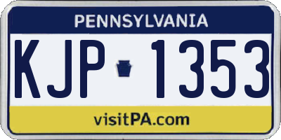 PA license plate KJP1353
