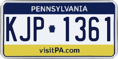 PA license plate KJP1361