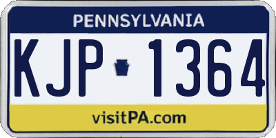 PA license plate KJP1364
