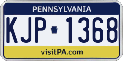 PA license plate KJP1368
