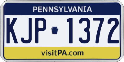 PA license plate KJP1372