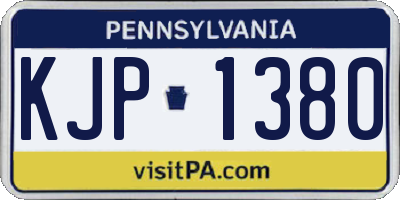 PA license plate KJP1380