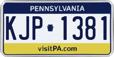 PA license plate KJP1381