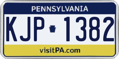 PA license plate KJP1382