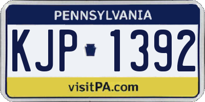 PA license plate KJP1392