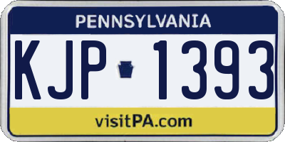 PA license plate KJP1393