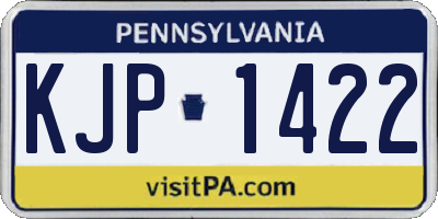 PA license plate KJP1422