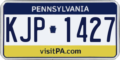 PA license plate KJP1427