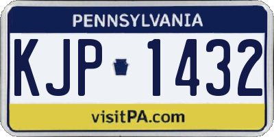 PA license plate KJP1432