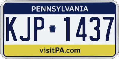 PA license plate KJP1437