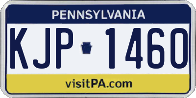 PA license plate KJP1460
