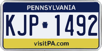 PA license plate KJP1492