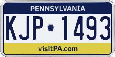 PA license plate KJP1493