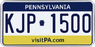 PA license plate KJP1500
