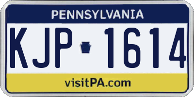 PA license plate KJP1614