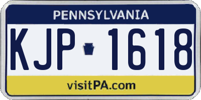 PA license plate KJP1618