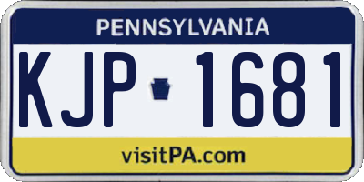 PA license plate KJP1681