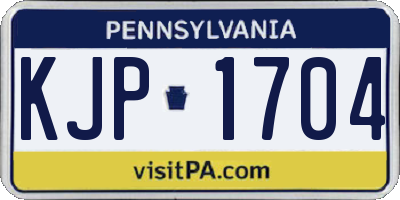 PA license plate KJP1704