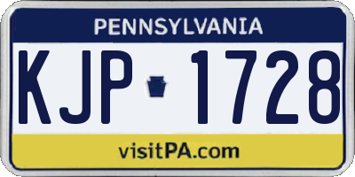 PA license plate KJP1728