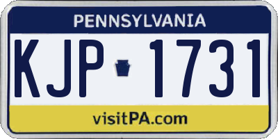 PA license plate KJP1731