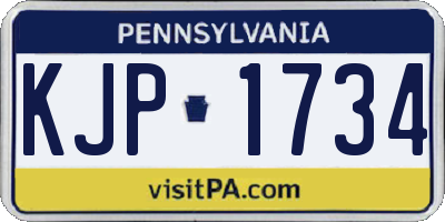 PA license plate KJP1734