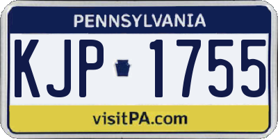 PA license plate KJP1755