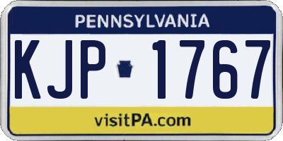 PA license plate KJP1767