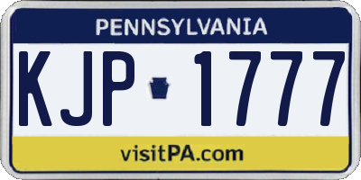 PA license plate KJP1777